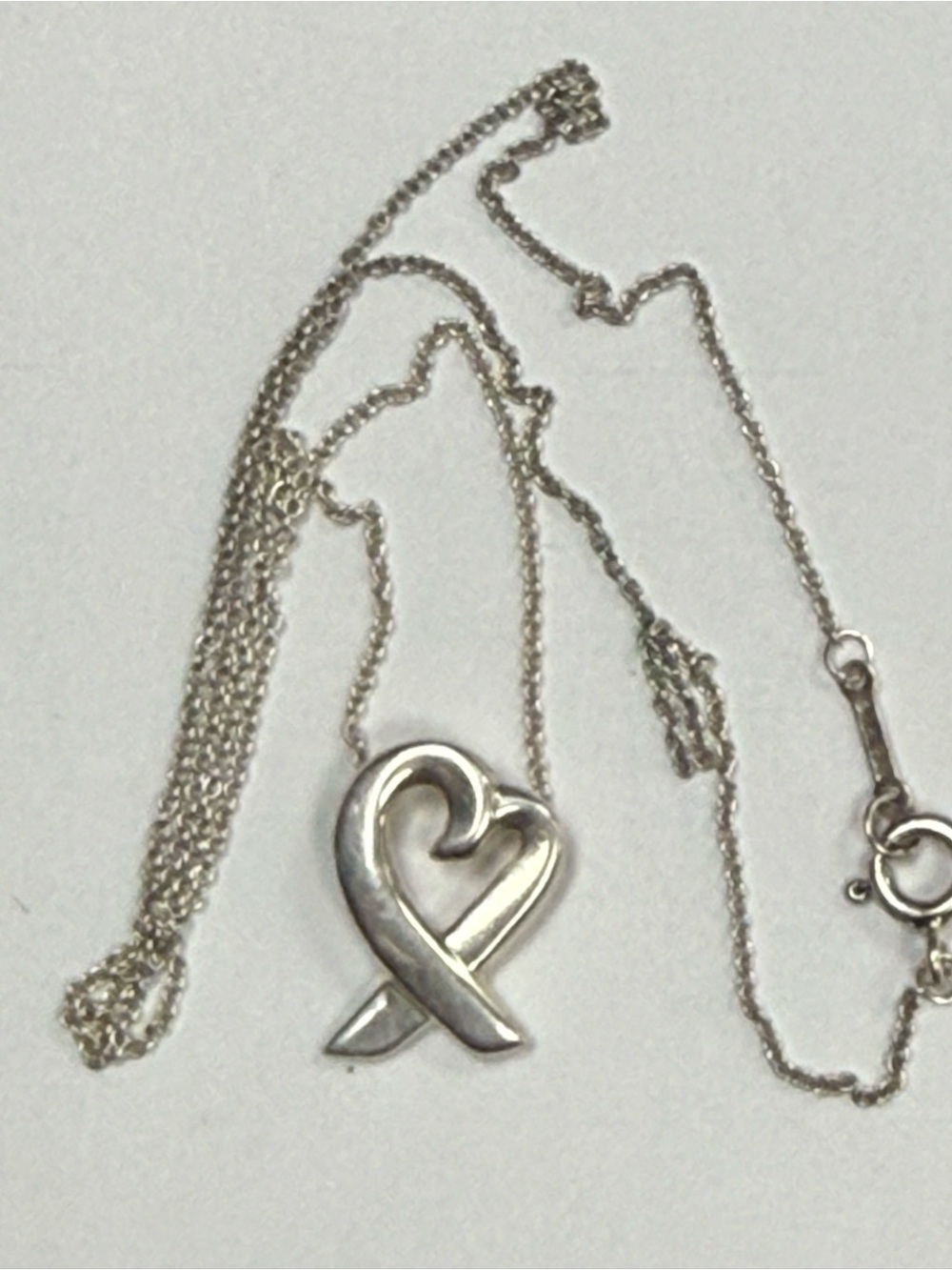 Tiffany & Co. Paloma Picasso Loving Heart Silver Necklace 16”